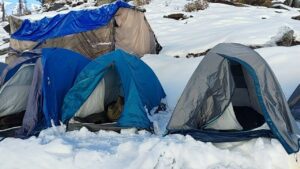 Camping in kareri lake