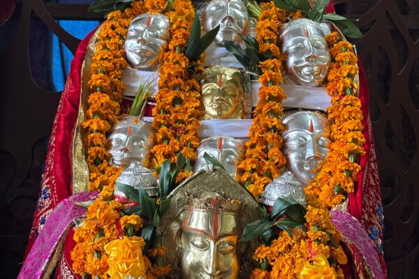 Sacred pratima of Dev Adi Bhram Temple during temple construction in Tihri Kullu Himachal Pradesh
